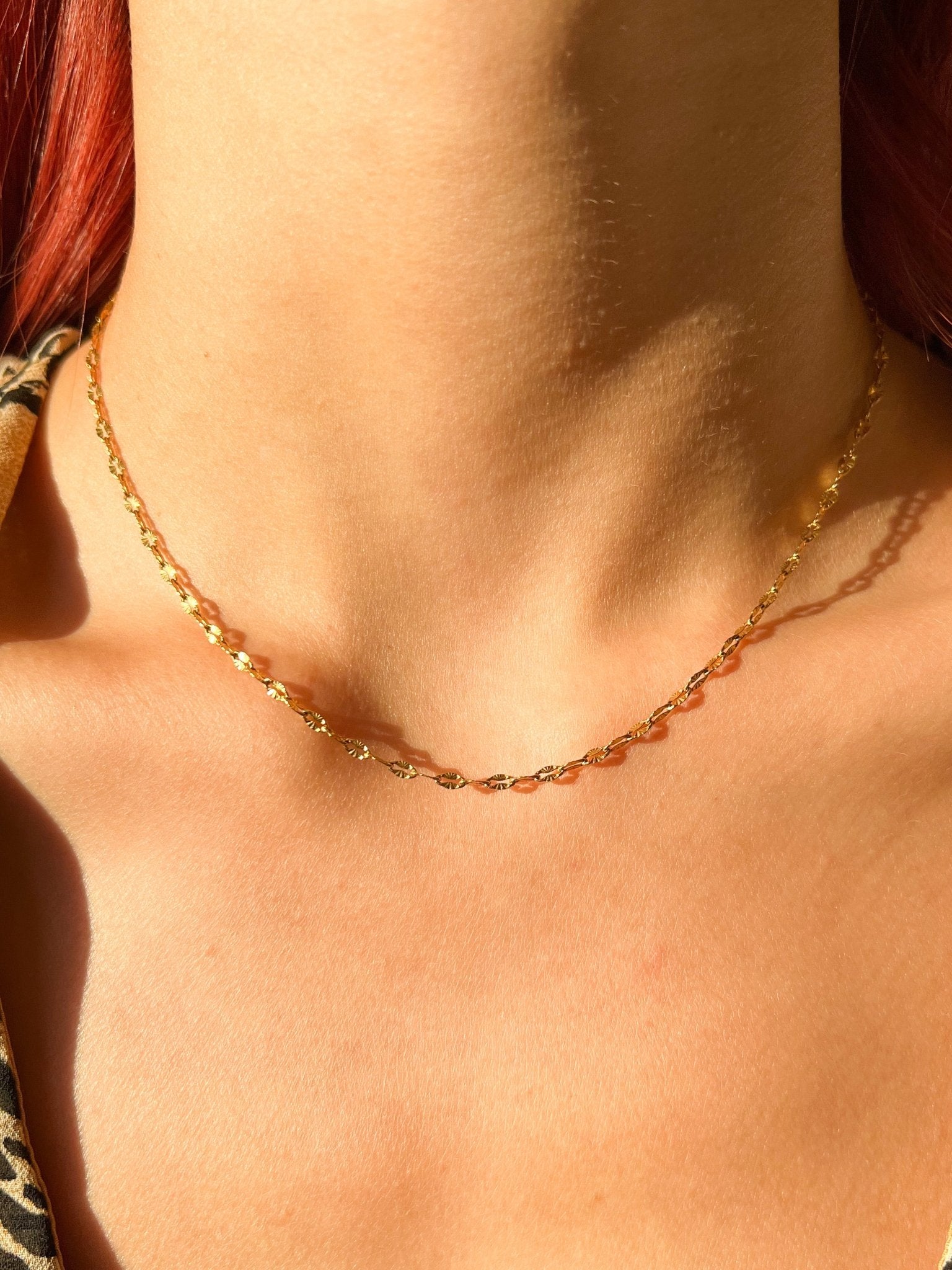 Gold Sequin Chain Necklace - Flaire & Co.