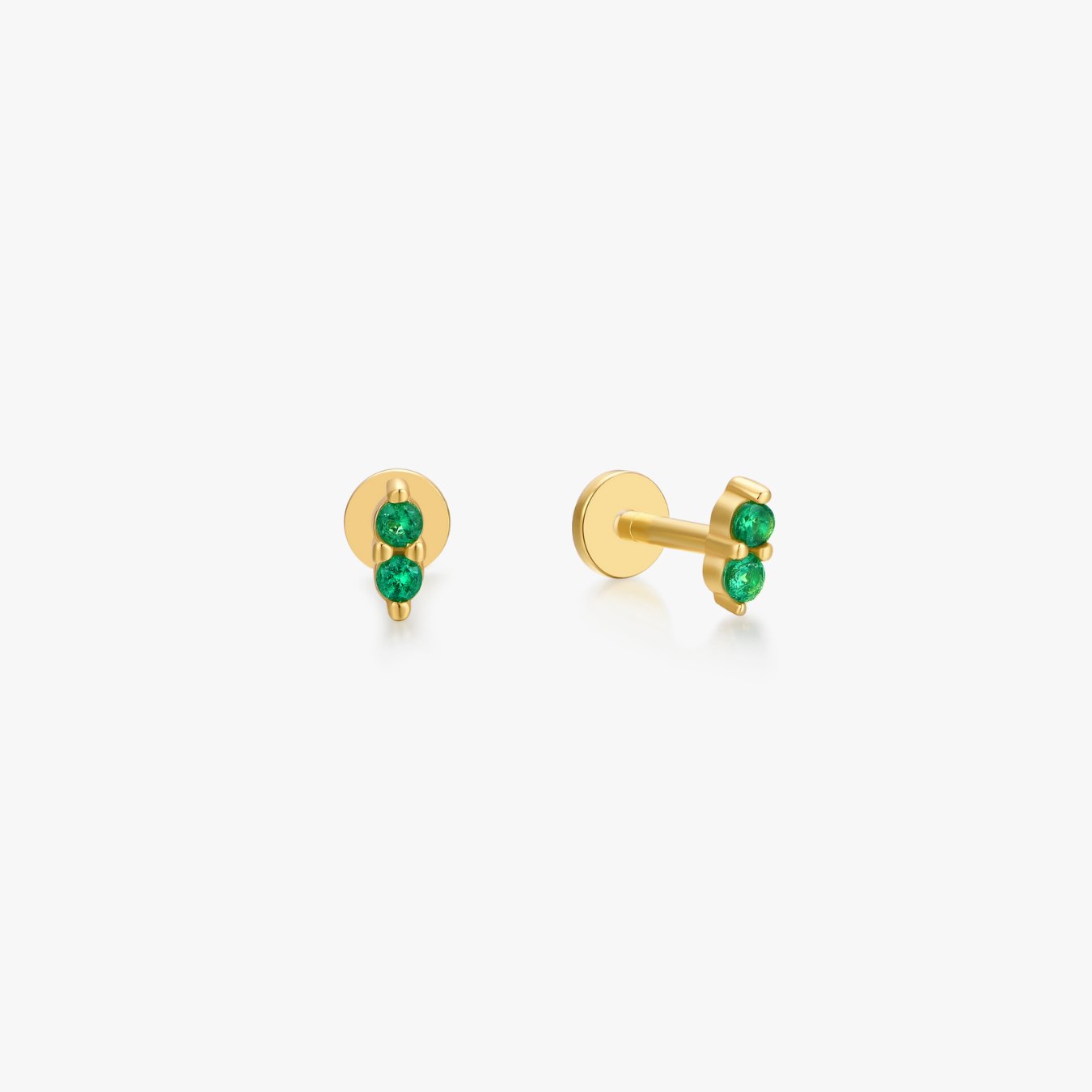 Green Mini Shimmer Threadless Flat Back Studs - Flaire & Co.
