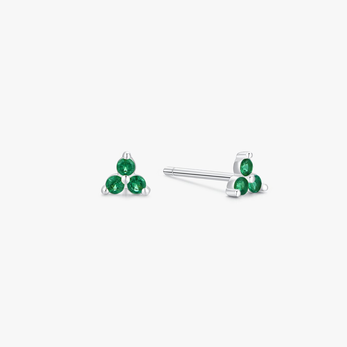 Green Twinkle Studs in Silver - Flaire & Co.