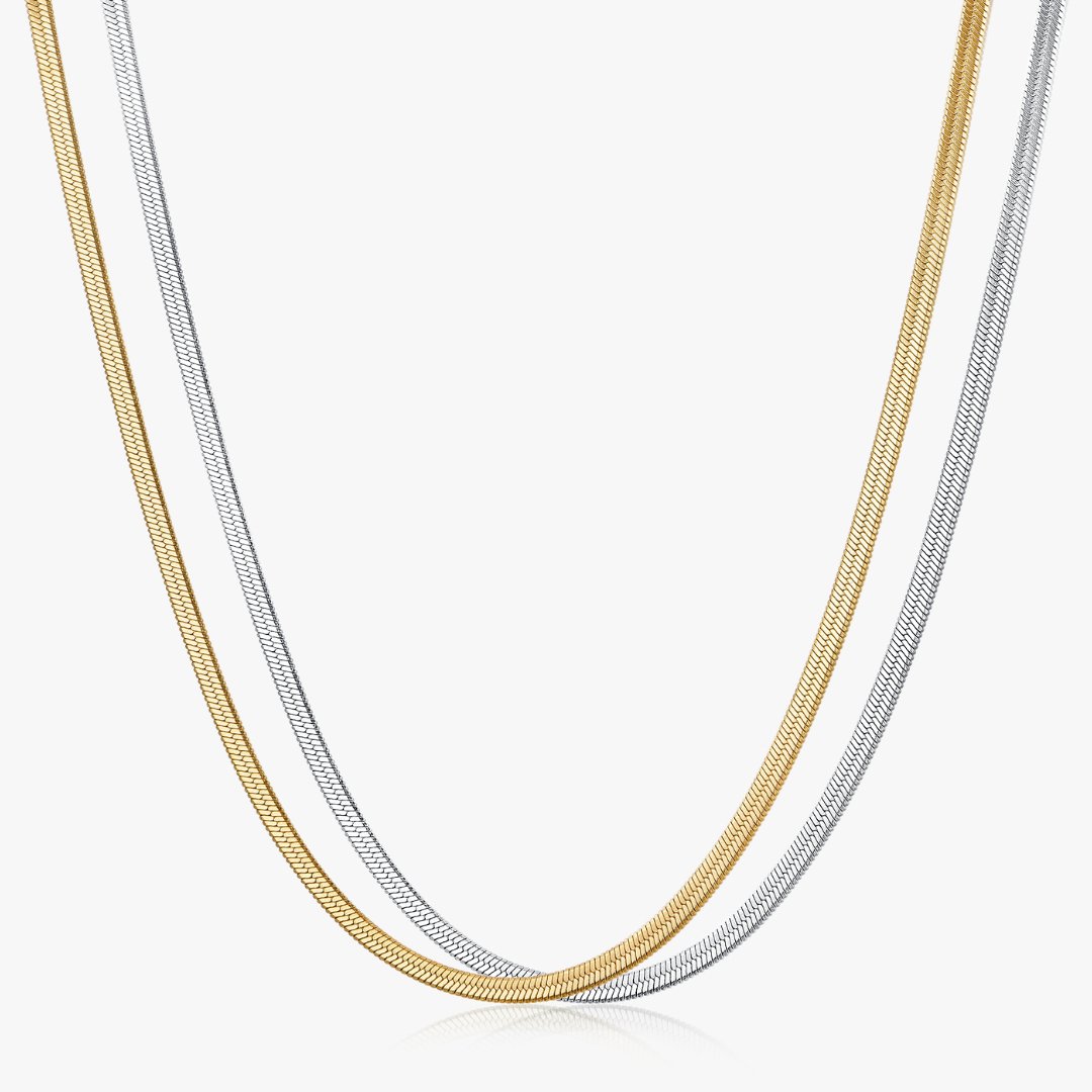 Gwendolyn Herringbone Necklace - Flaire & Co.
