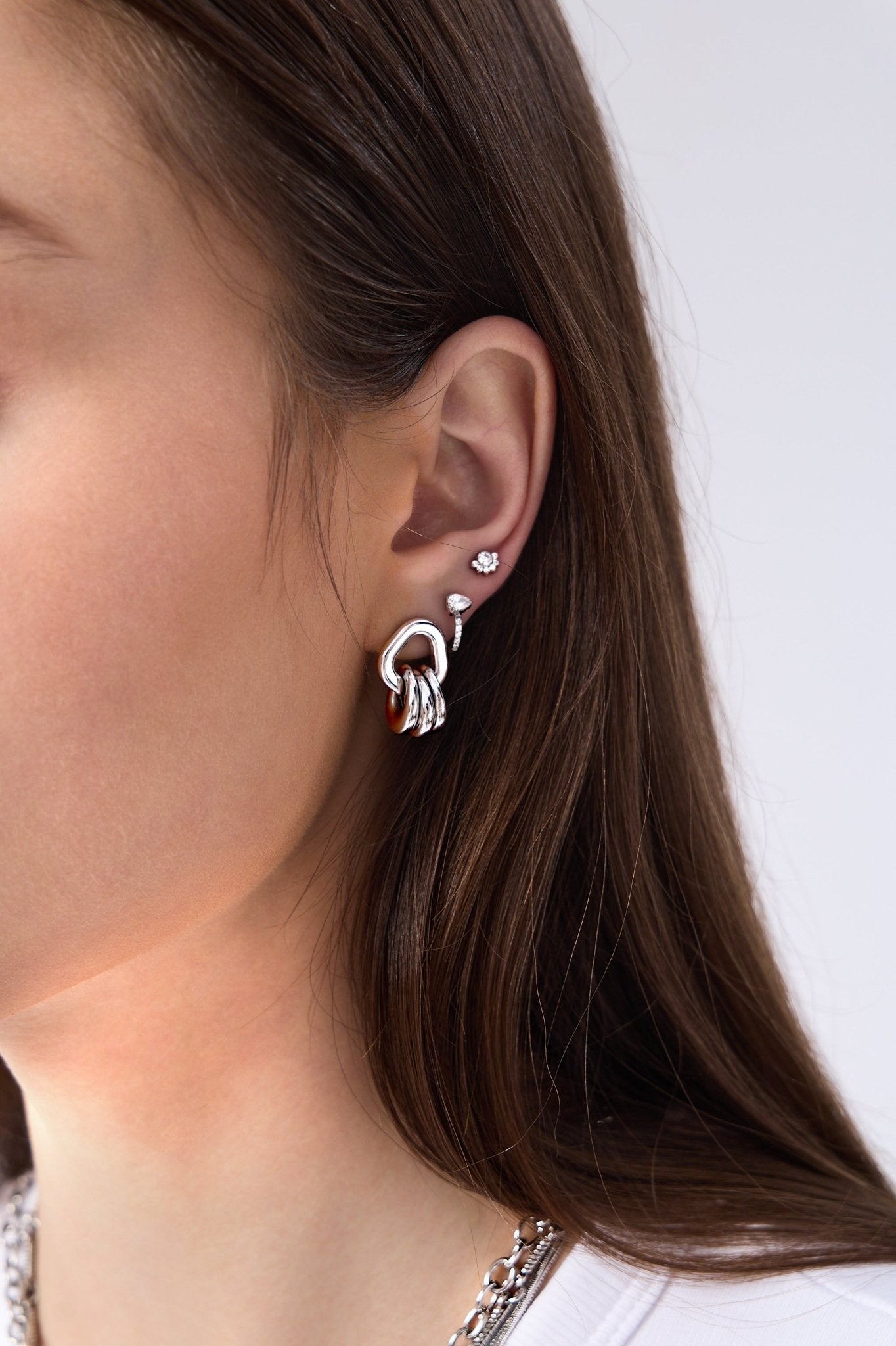 Halo Cluster Titanium Flat Back Stud (Single) - Flaire & Co.