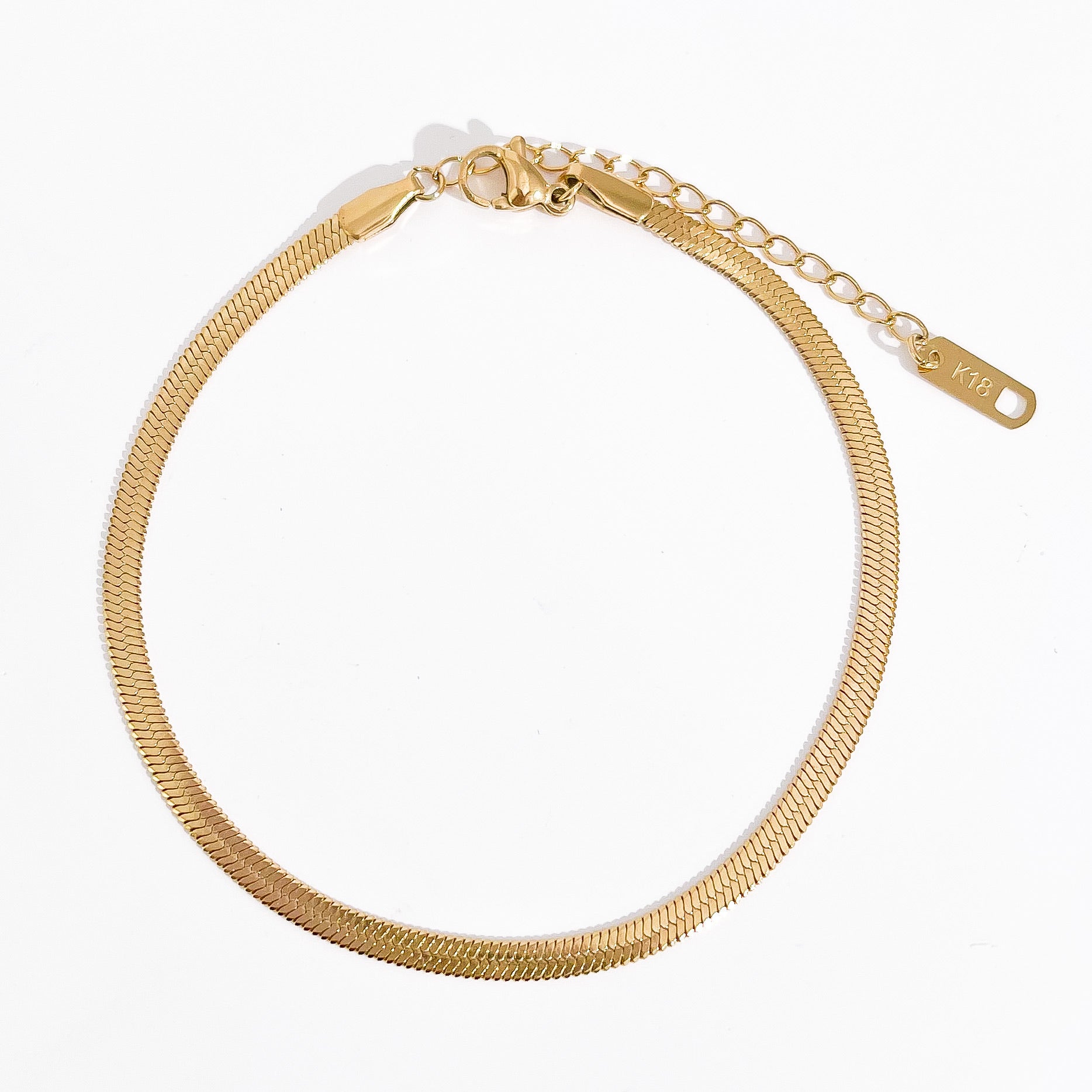 Herringbone Chain Anklet in Gold - Flaire & Co.