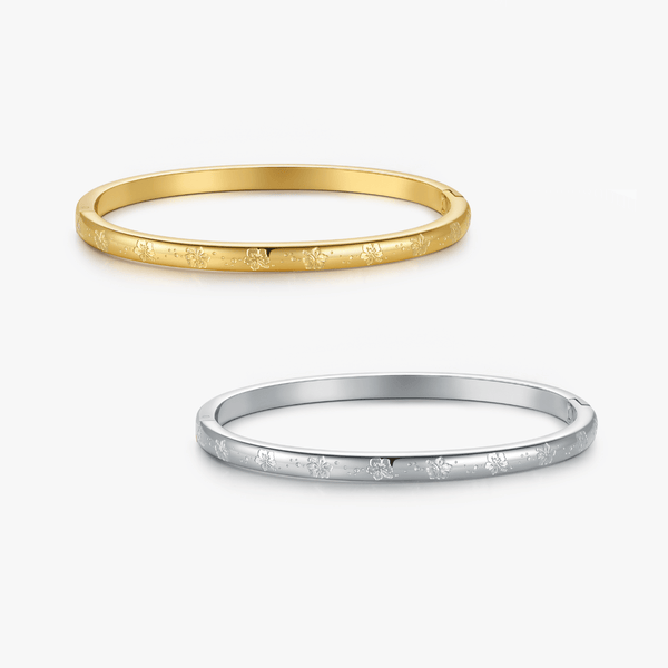 Hibiscus Stacker Cuff Bangle Bracelet - Flaire & Co.