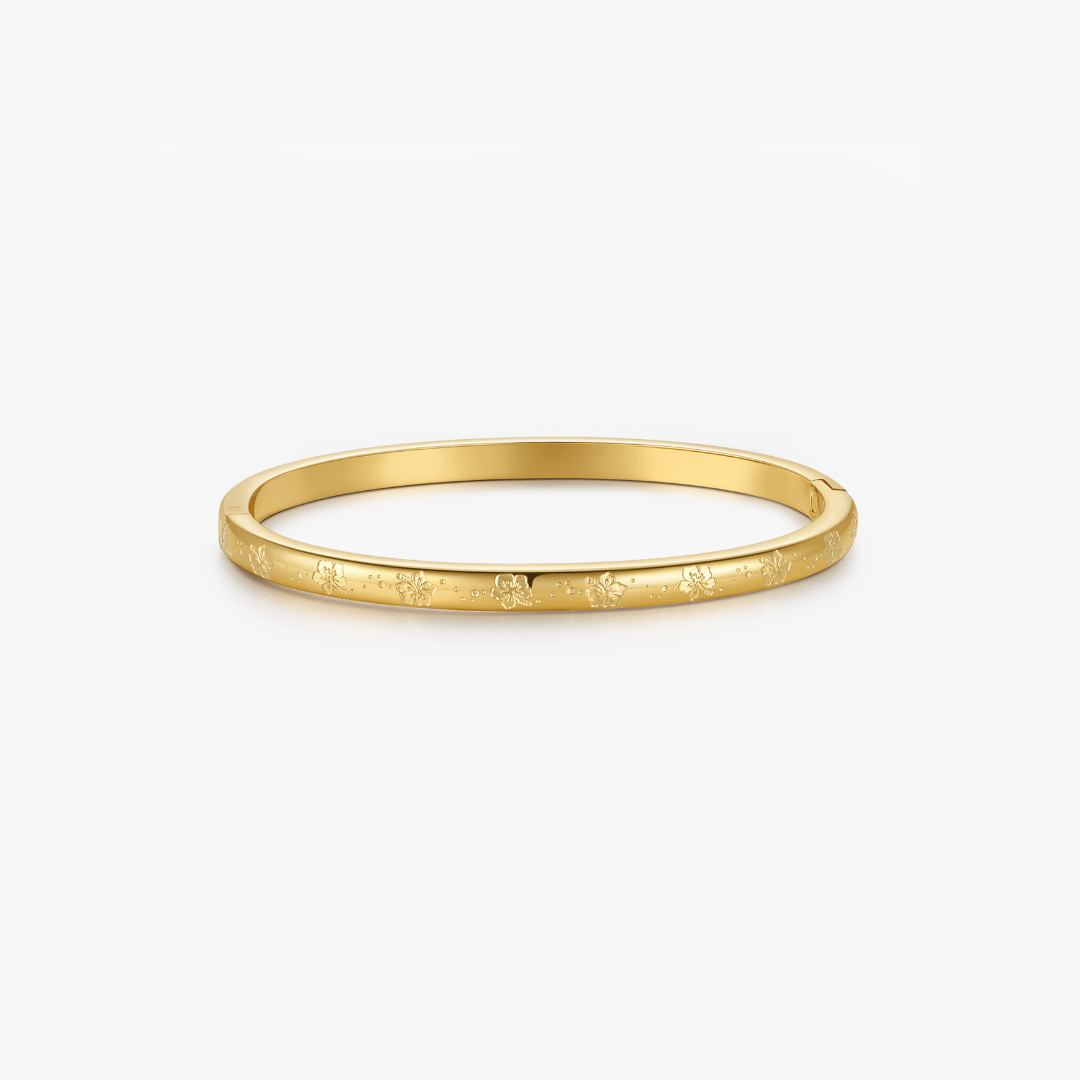 Hibiscus Stacker Cuff Bangle Bracelet - Flaire & Co.