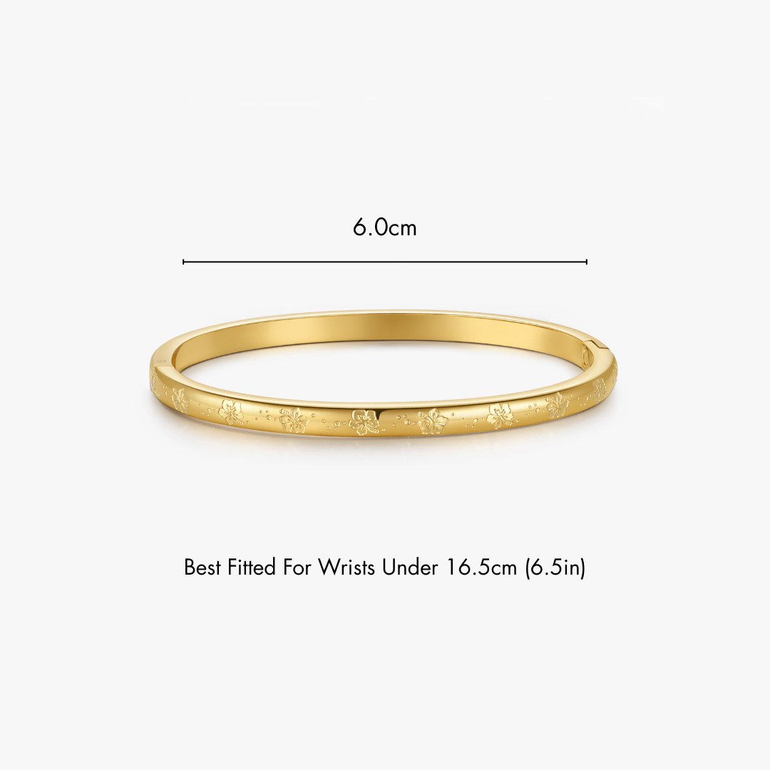 Hibiscus Stacker Cuff Bangle Bracelet - Flaire & Co.
