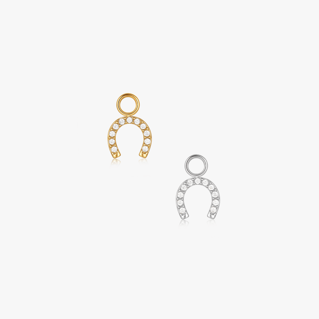 Horseshoe Pave Hoop Charm (Single) - Flaire & Co.