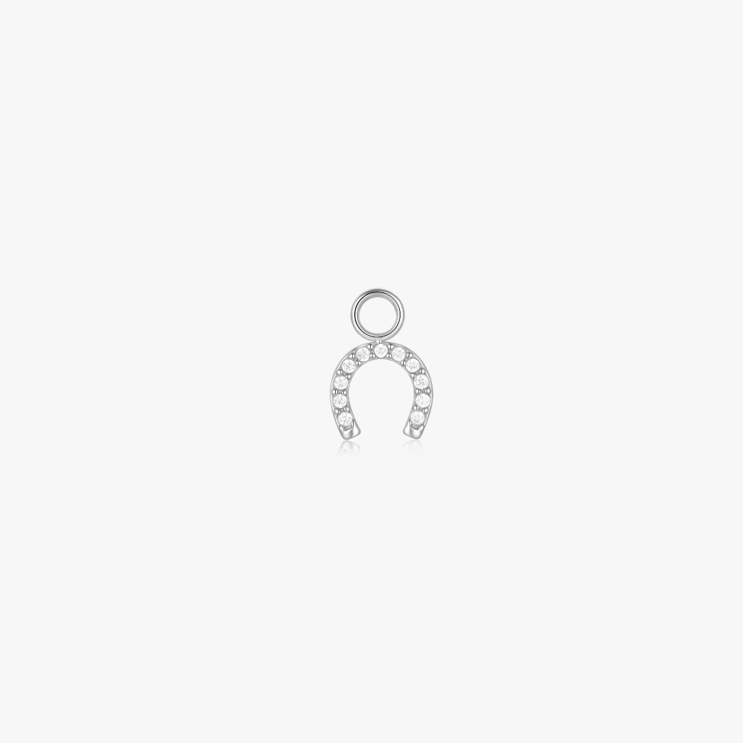 Horseshoe Pave Hoop Charm (Single) - Flaire & Co.
