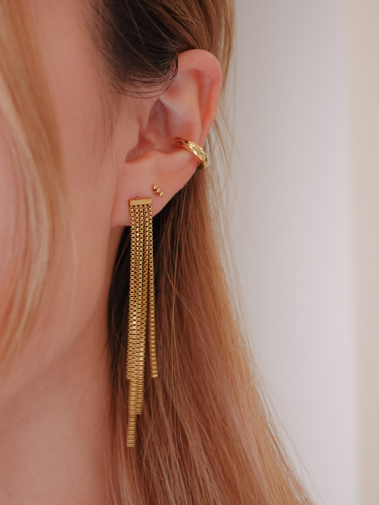 Drop Chain Earrings in Gold