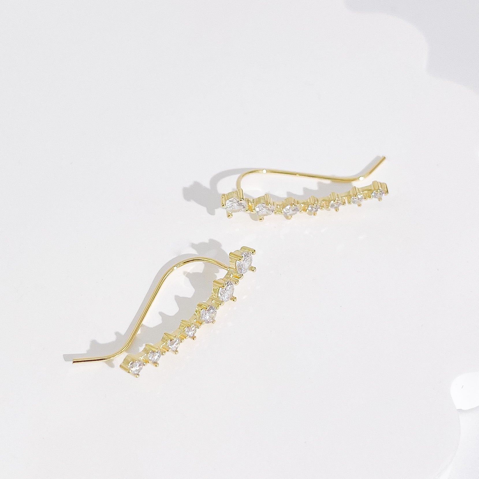 Kaylee Sterling Ear Climbers in Gold - Flaire & Co.