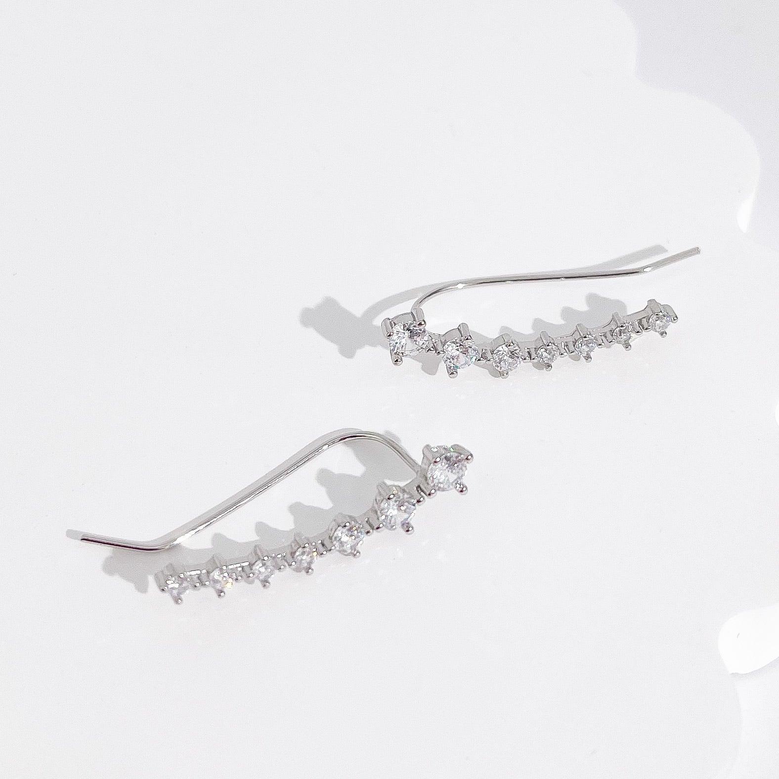 Kaylee Sterling Ear Climbers in Silver - Flaire & Co.