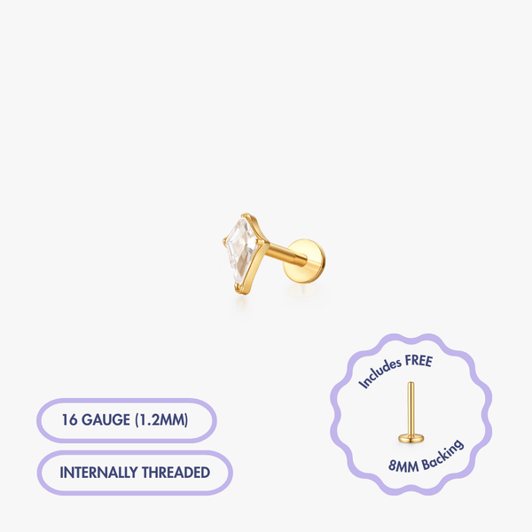 Kite Gem Titanium Flat Back Stud (Single) - Flaire & Co.