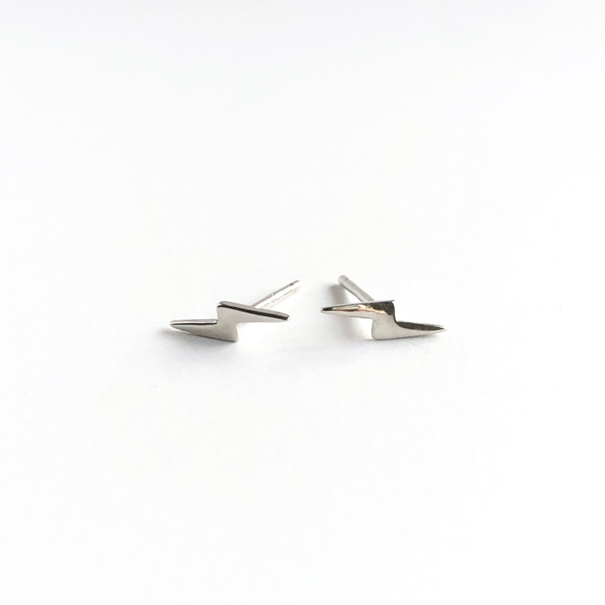 Lightning Bolt Sterling Studs in Silver - Flaire & Co.
