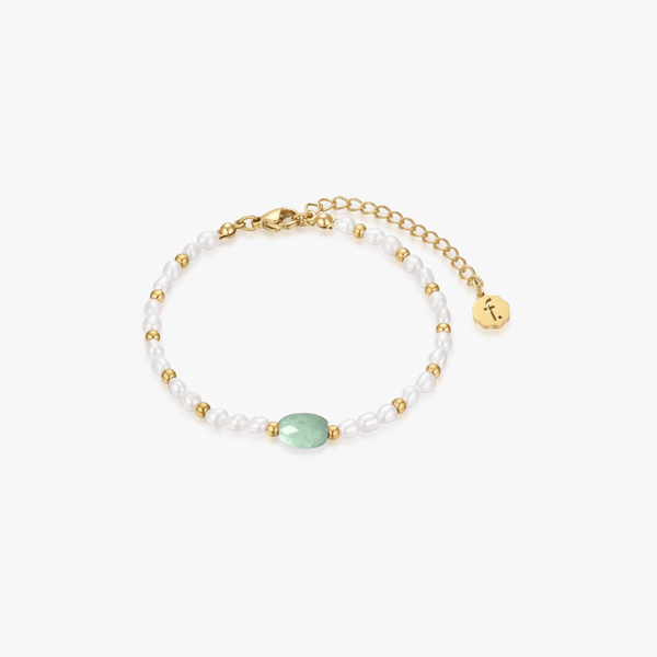 LIMITED EDITION: Jade Barrel Bead Pearl Bracelet - Flaire & Co.