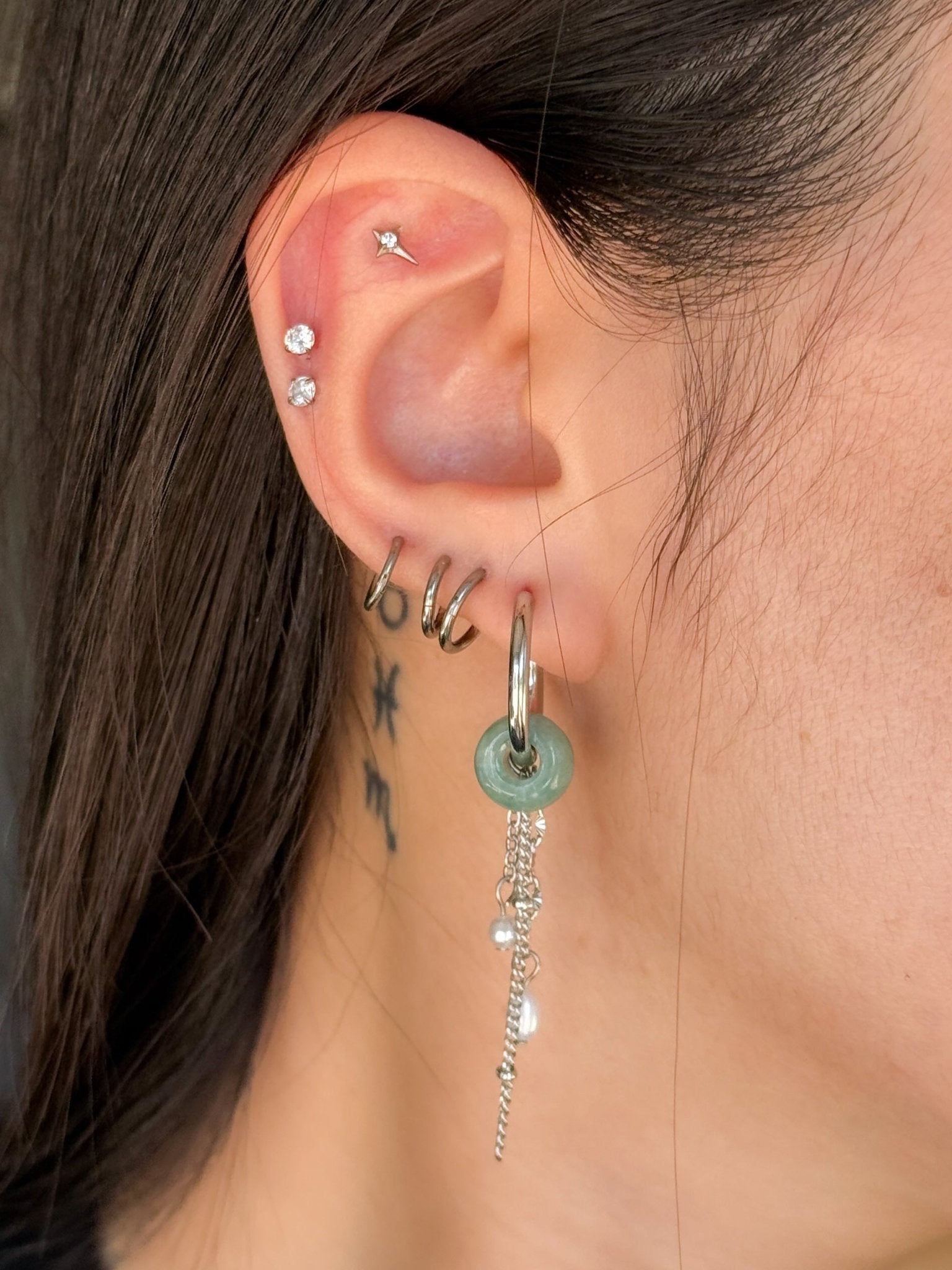 LIMITED EDITION: Jade Drop Hoops - Flaire & Co.