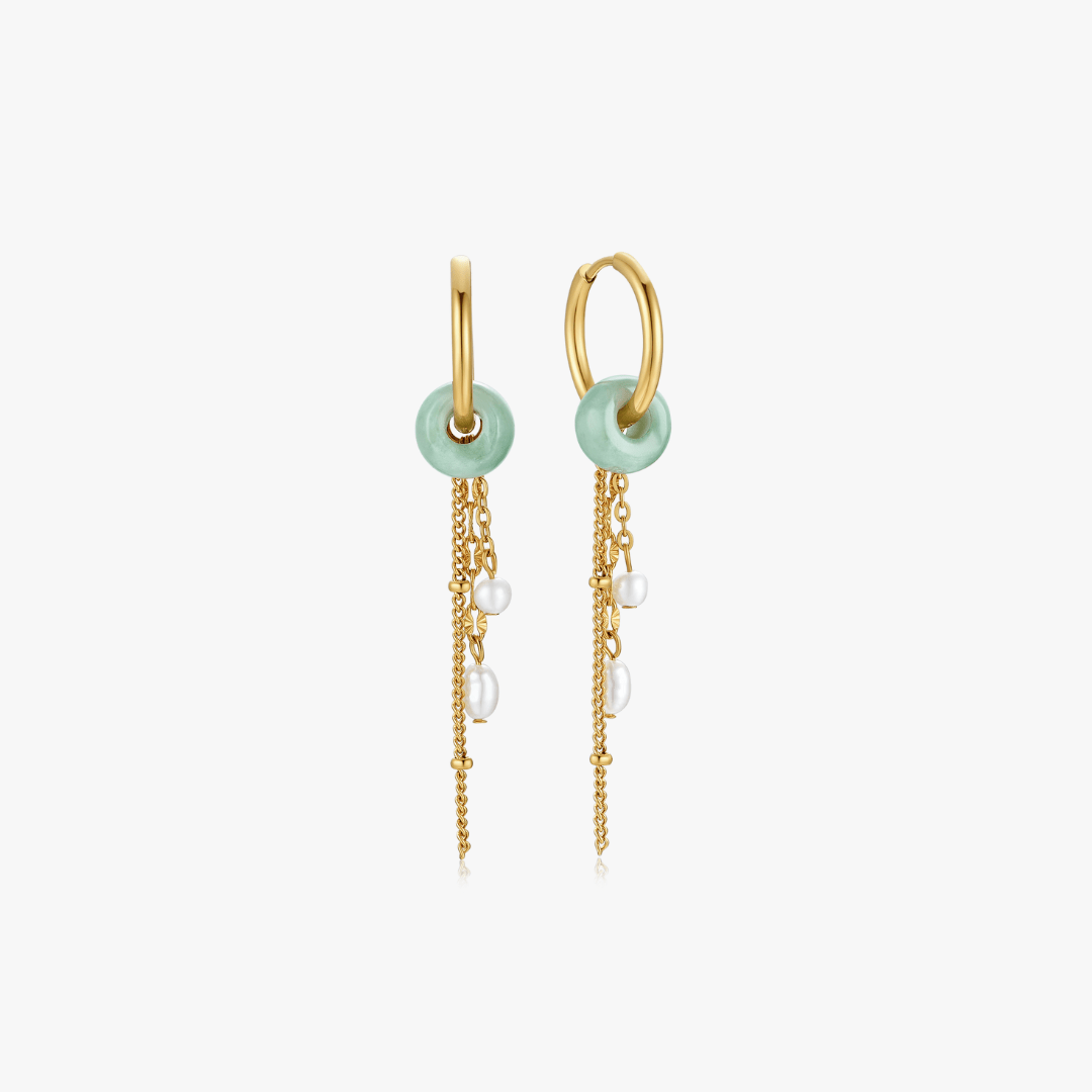 LIMITED EDITION: Jade Drop Hoops - Flaire & Co.
