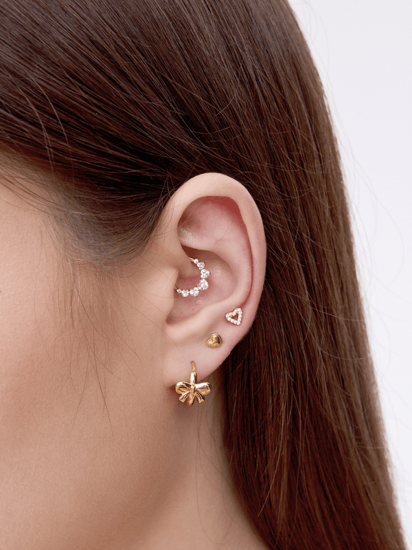 Lovestruck Titanium Flat Back Stud (Single) - Flaire & Co.