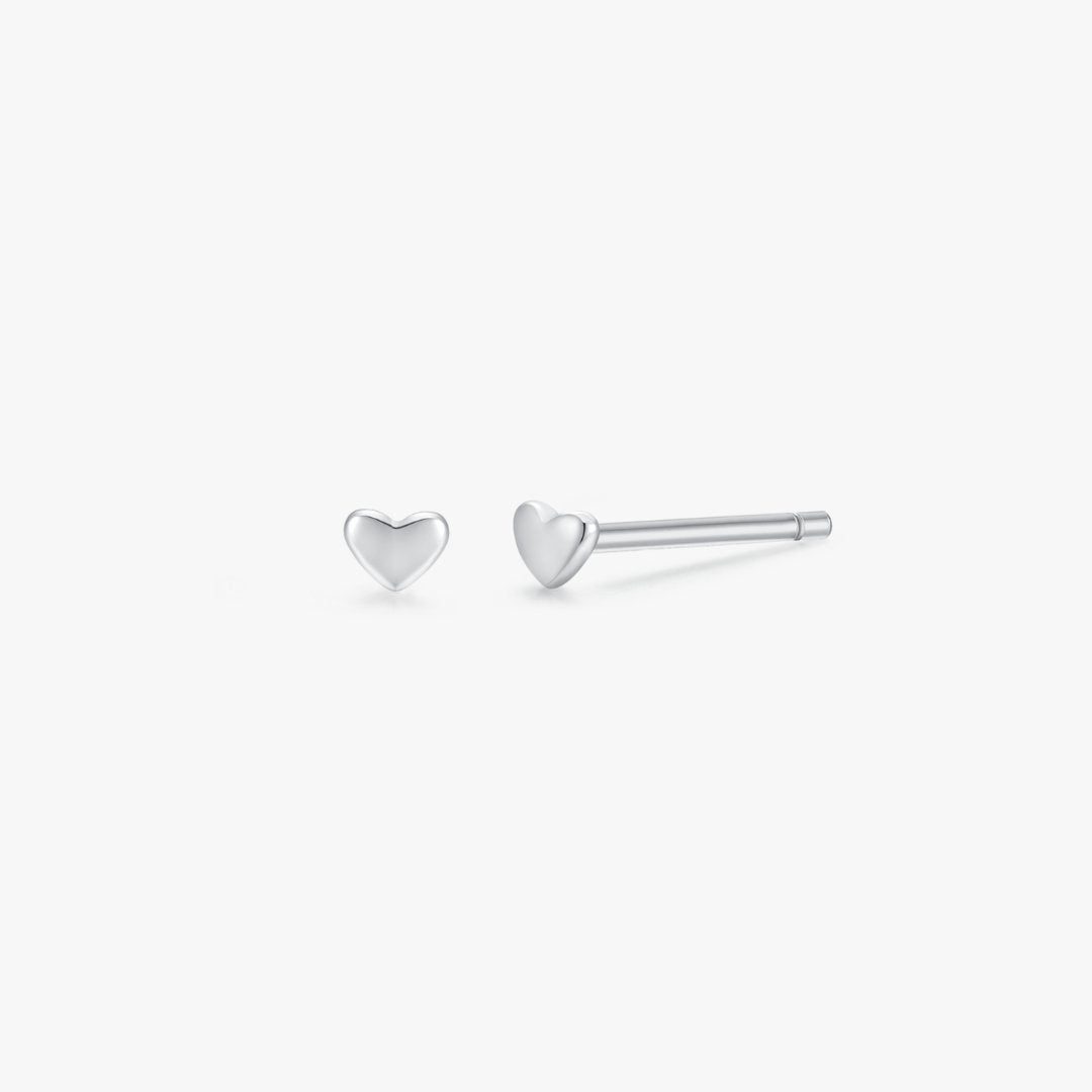 Micro Heart 2.0 Stud in Silver - Flaire & Co.