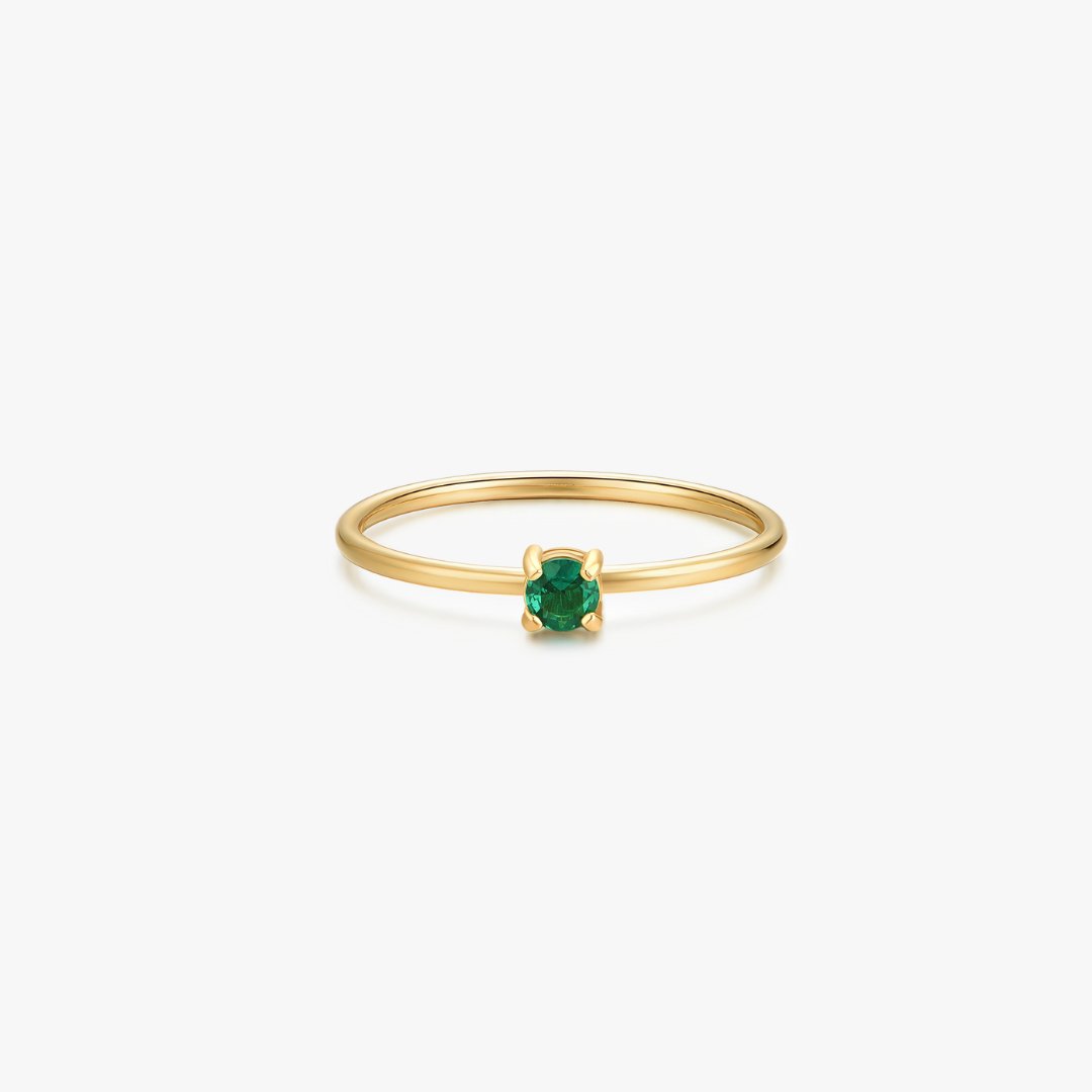 Mini Single Gem Ring Gold