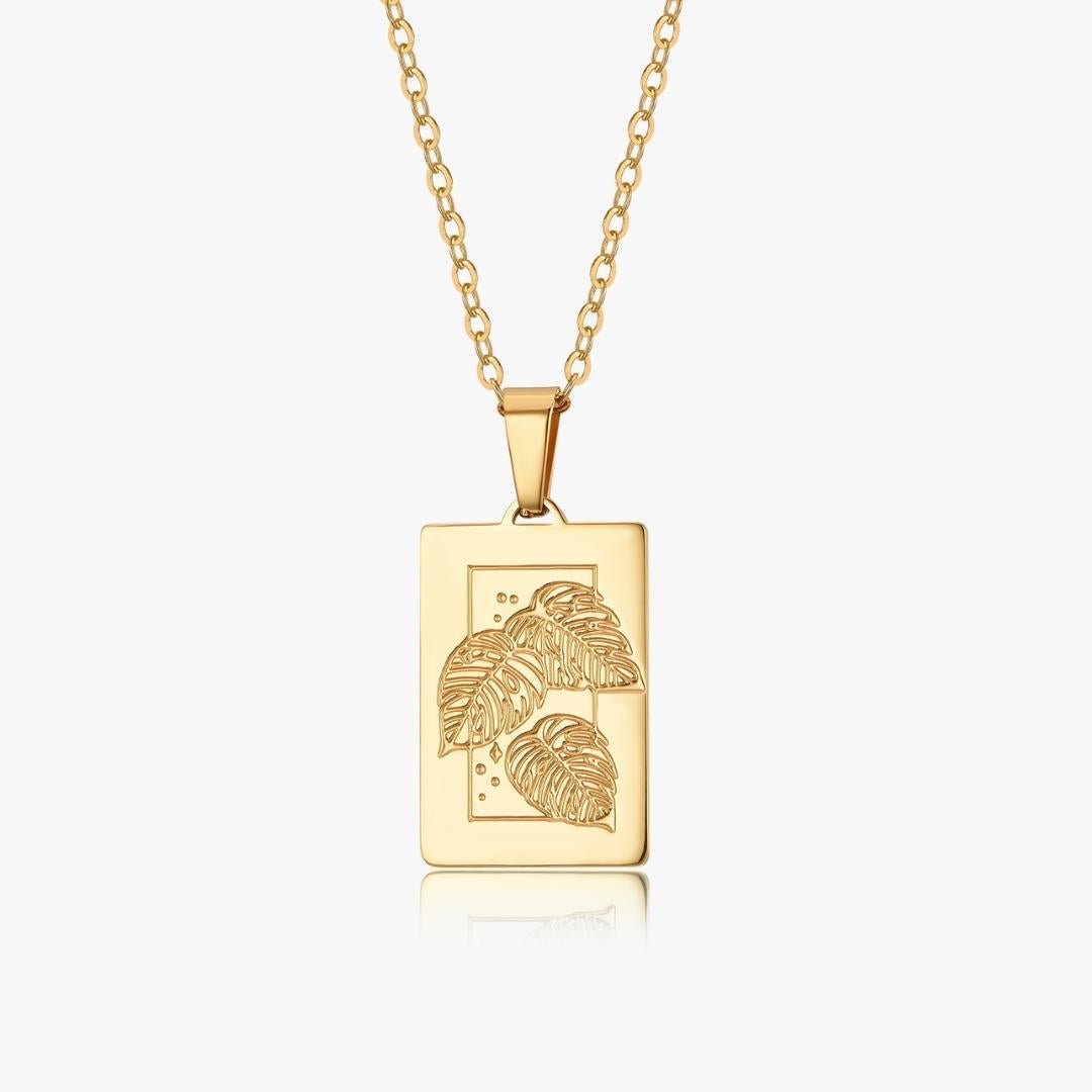 Monstera Necklace (Nature’s Divinity Collection) - Flaire & Co.