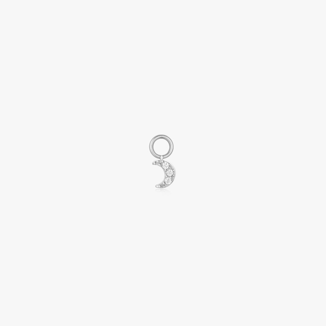 Moon Pave Hoop Charm (Single) - Flaire & Co.