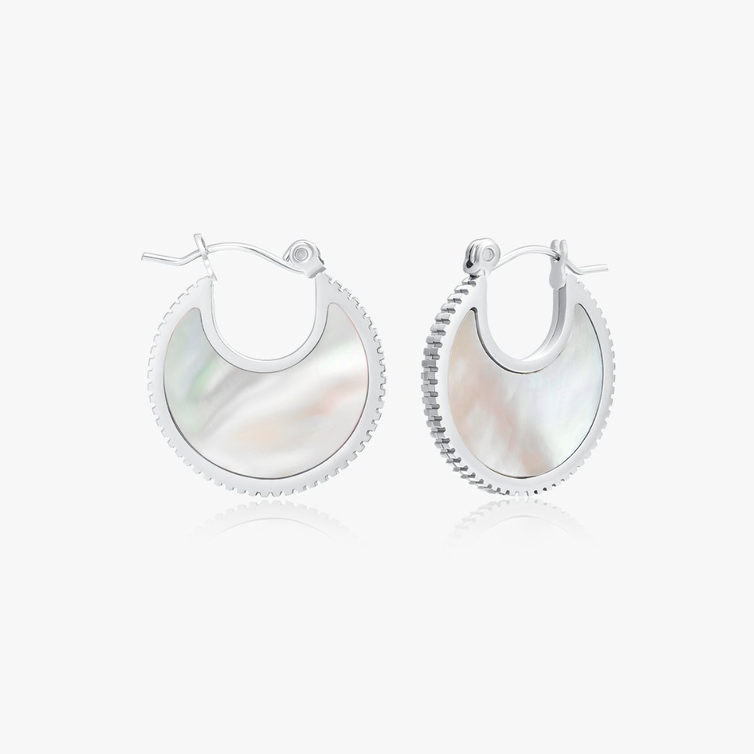 Mother of Pearl Hoop Earrings - Flaire & Co.