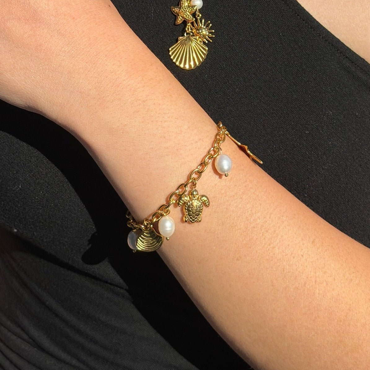 Ocean Muse Pearl Charm Bracelet - Flaire & Co.