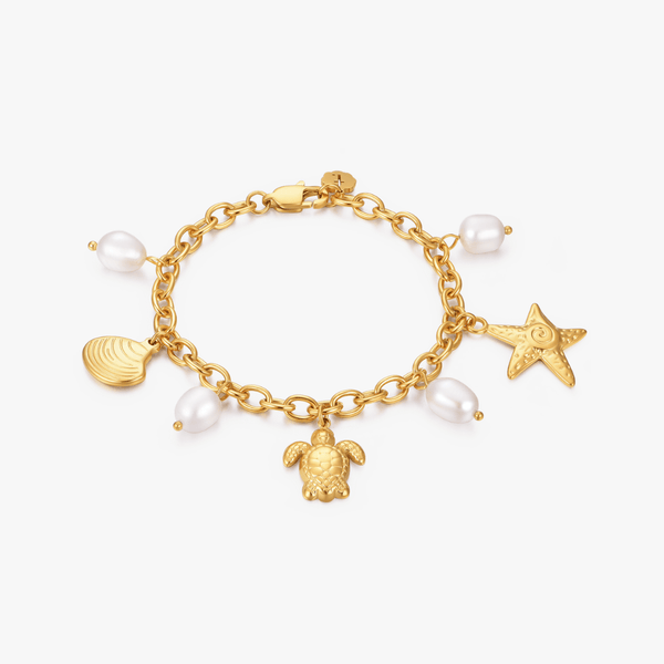 Ocean Muse Pearl Charm Bracelet - Flaire & Co.