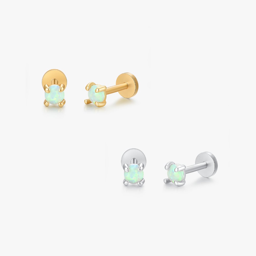 Opal Threadless Flat Back Stud - Flaire & Co.