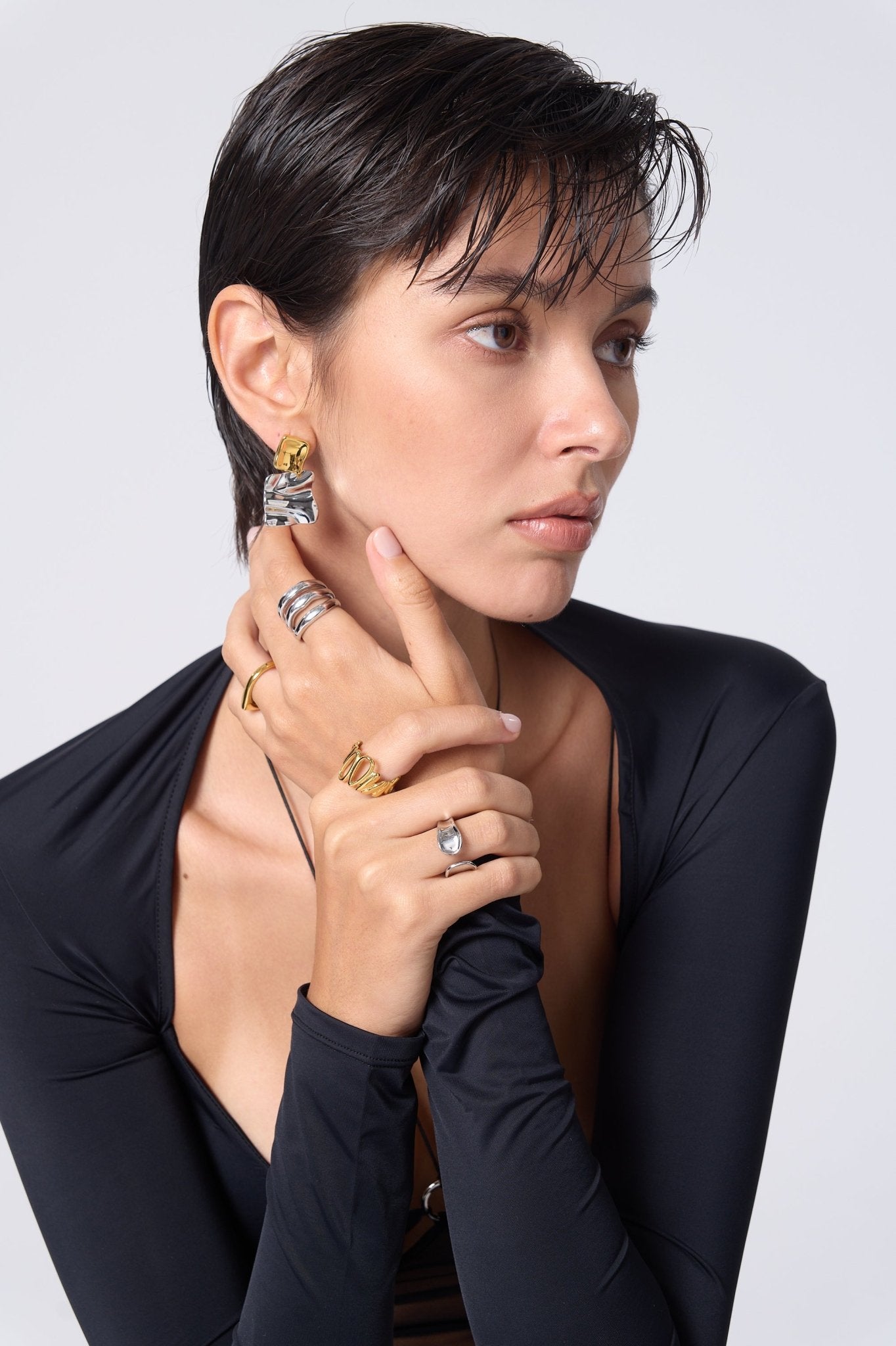 Paige Organic Rectangle Drop Earrings - Flaire & Co.