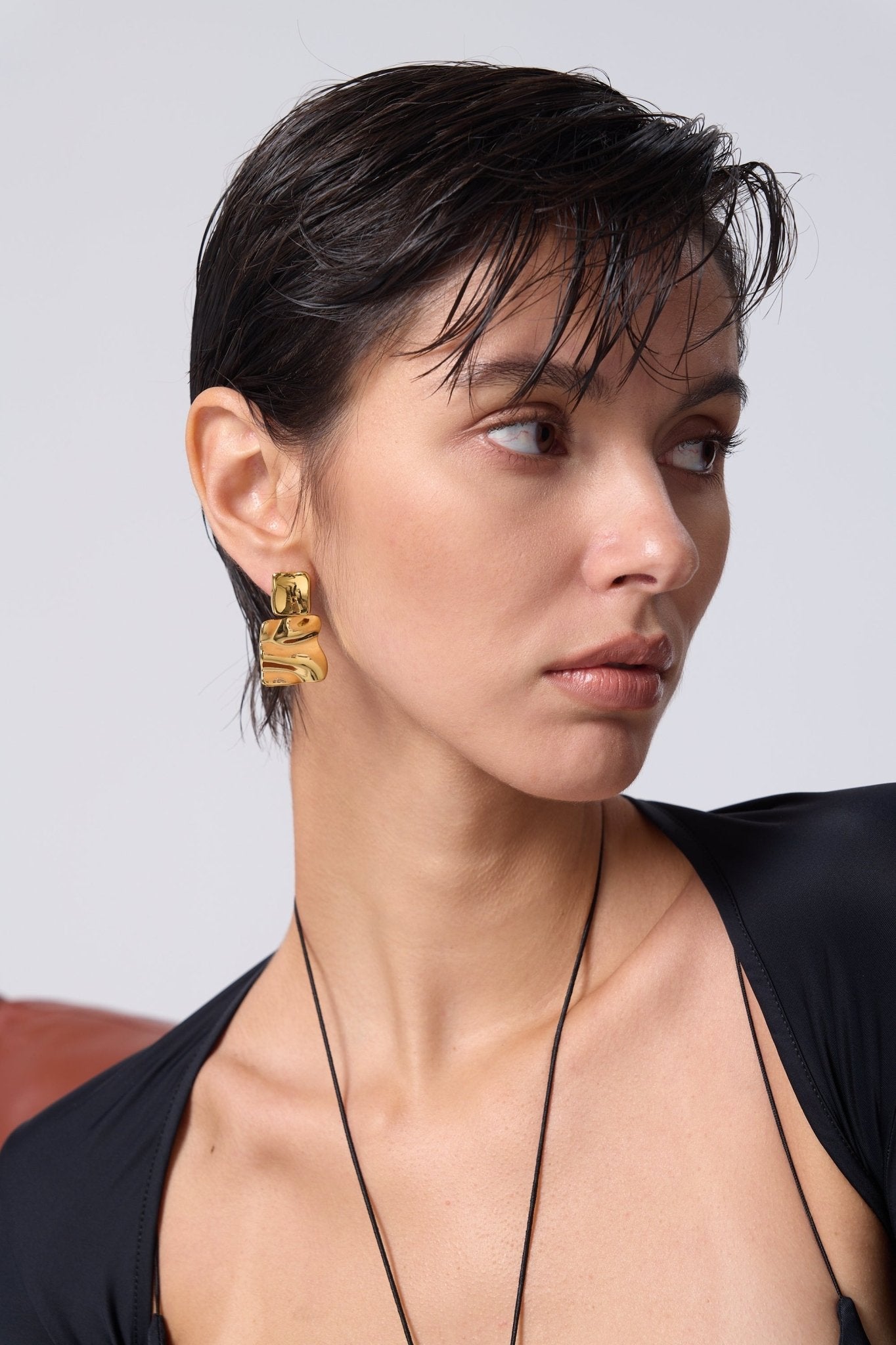 Paige Organic Rectangle Drop Earrings - Flaire & Co.