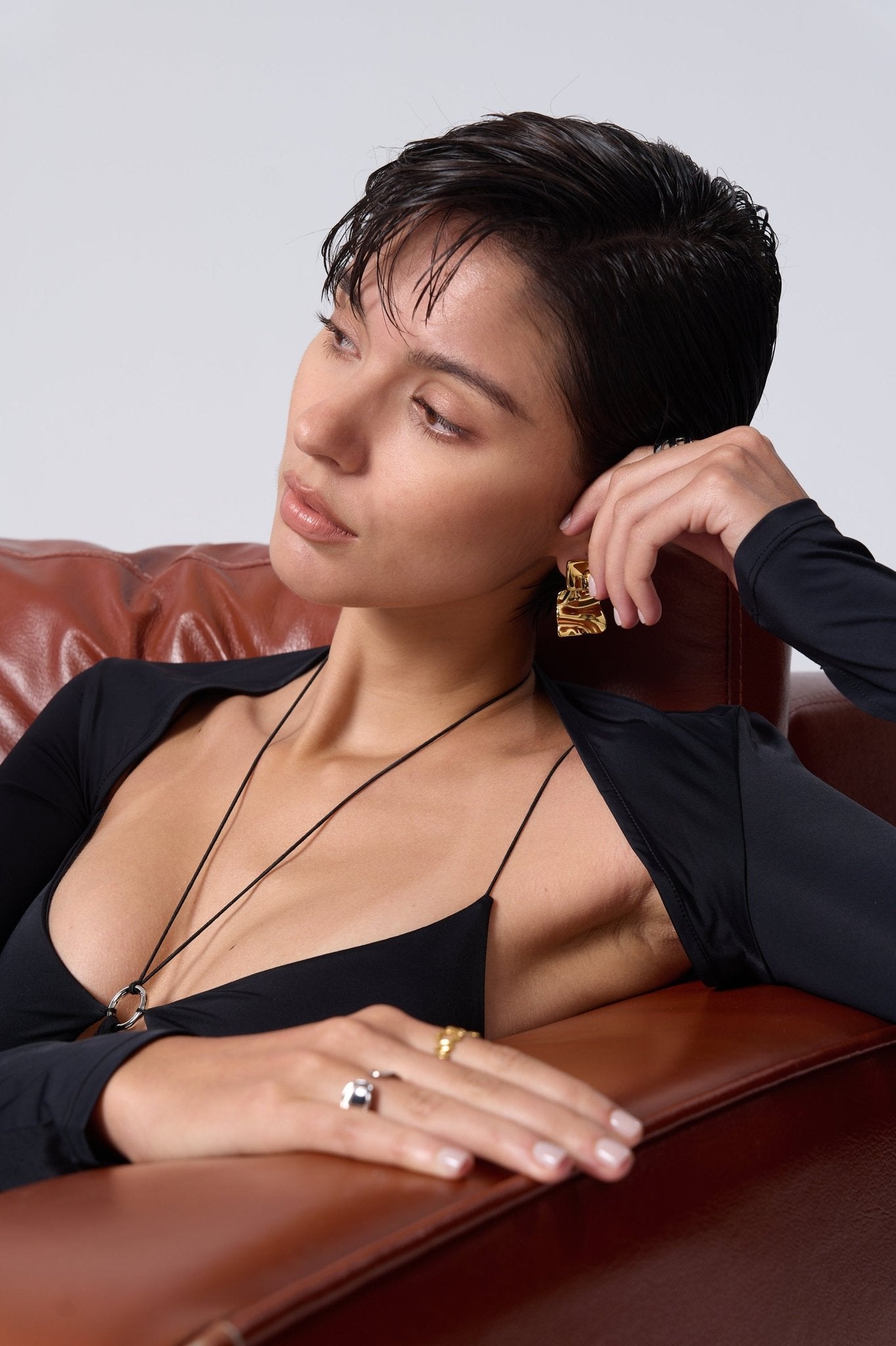 Paige Organic Rectangle Drop Earrings - Flaire & Co.