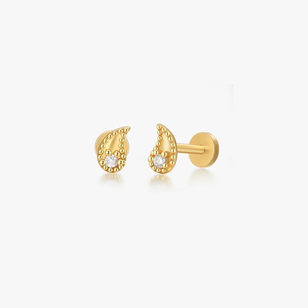 Paisley Threadless Flat Back Stud - Flaire & Co.