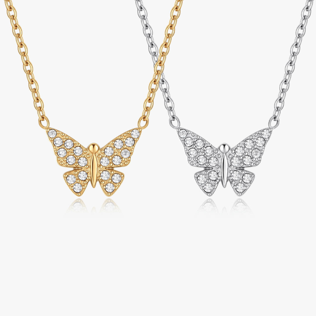 Pave Butterfly Necklace - Flaire & Co.