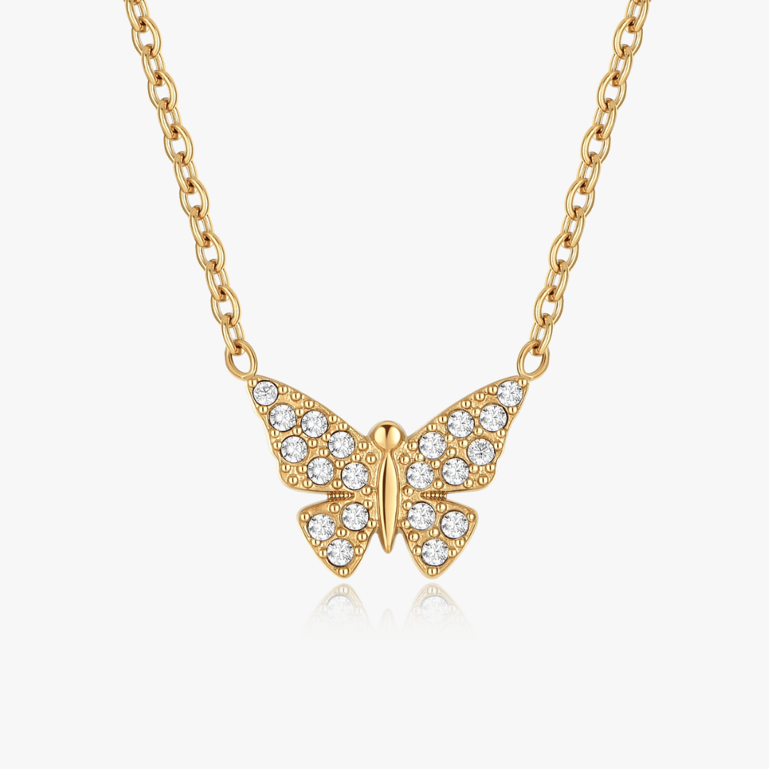 Pave Butterfly Necklace - Flaire & Co.