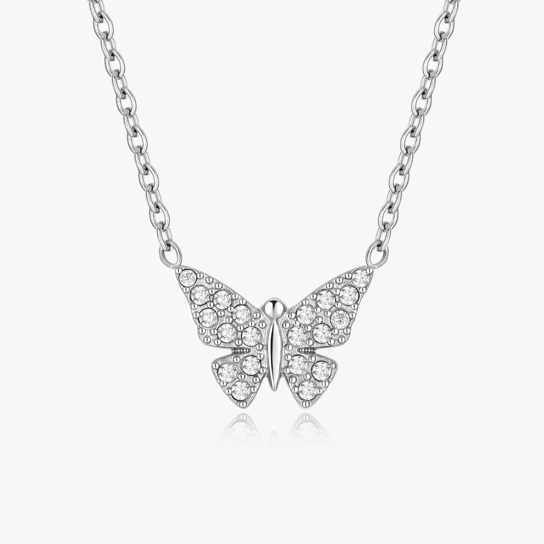 Pave Butterfly Necklace - Flaire & Co.