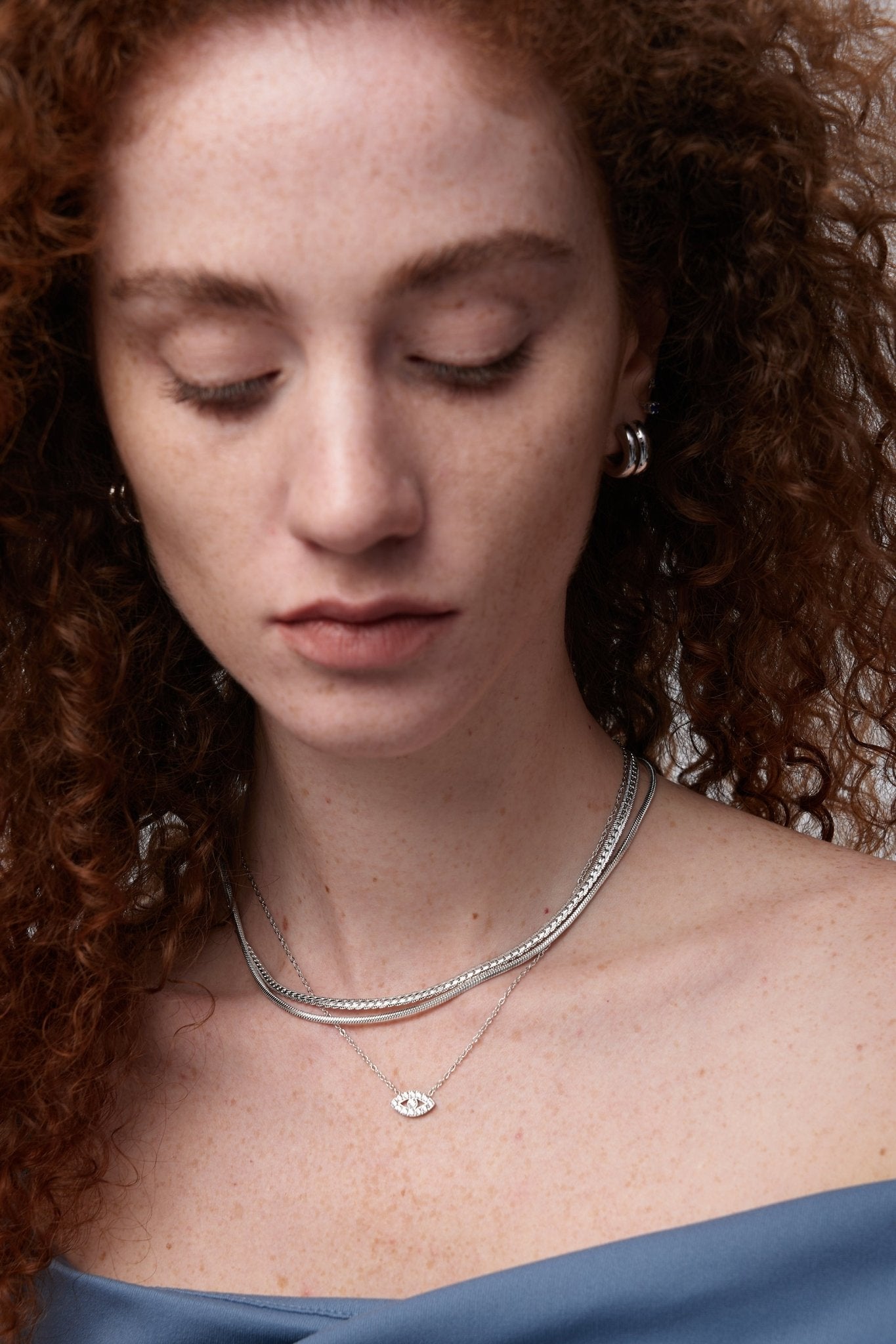 Pave Eye Necklace - Flaire & Co.