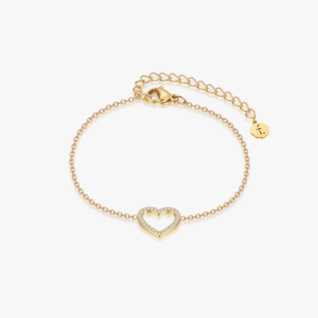 Pave Heart Bracelet - Flaire & Co.
