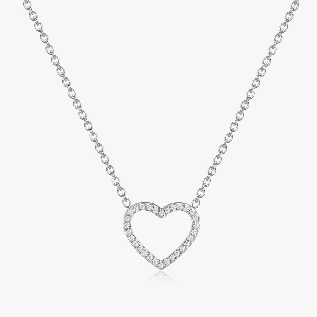 Pave Heart Necklace - Flaire & Co.