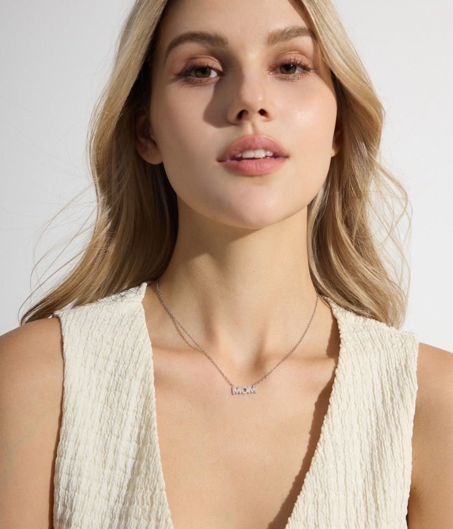 Pave Mom Necklace - Flaire & Co.