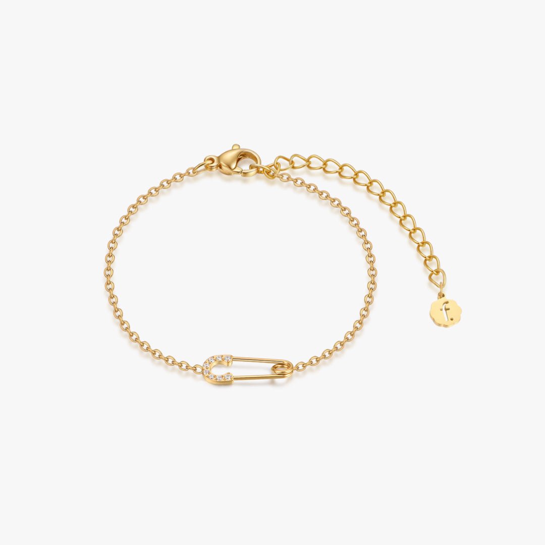 Pave Safety Pin Bracelet - Flaire & Co.