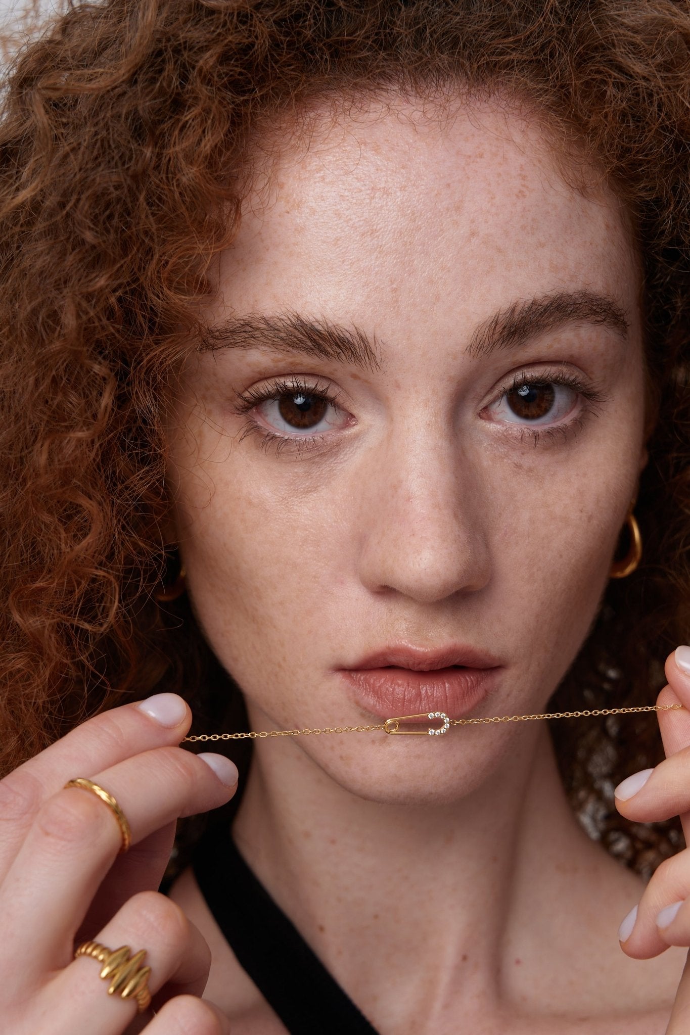 Pave Safety Pin Necklace - Flaire & Co.