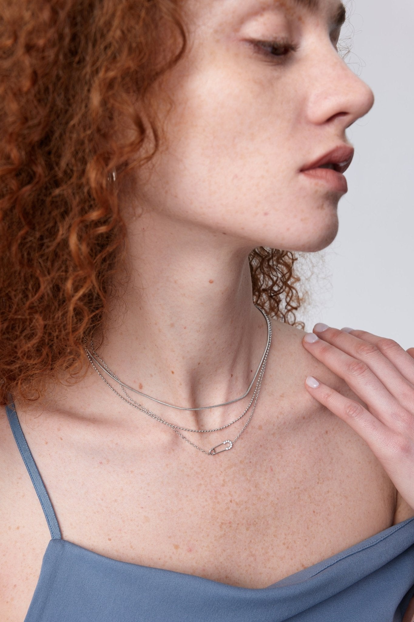 Pave Safety Pin Necklace - Flaire & Co.