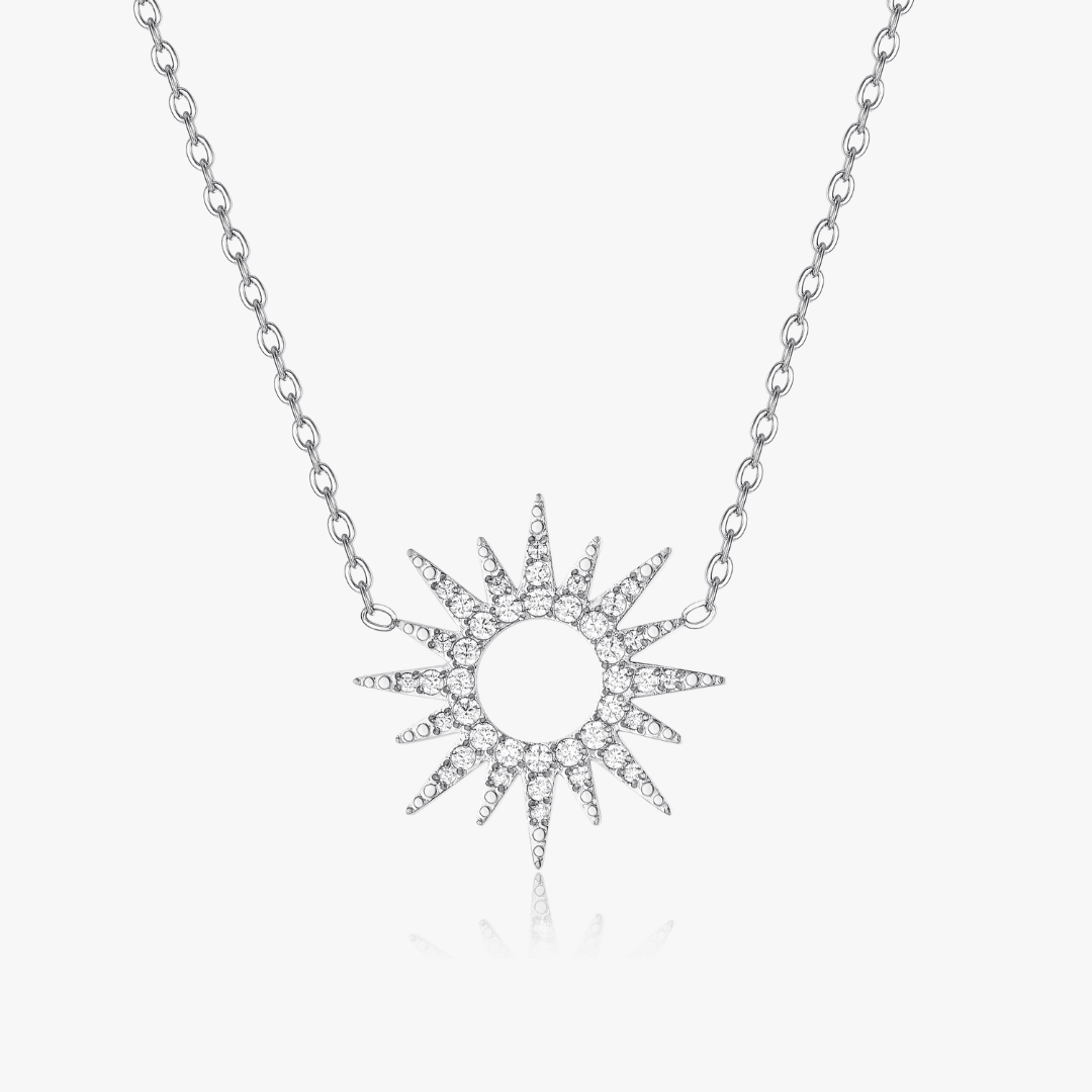 Pave Sunburst Necklace - Flaire & Co.