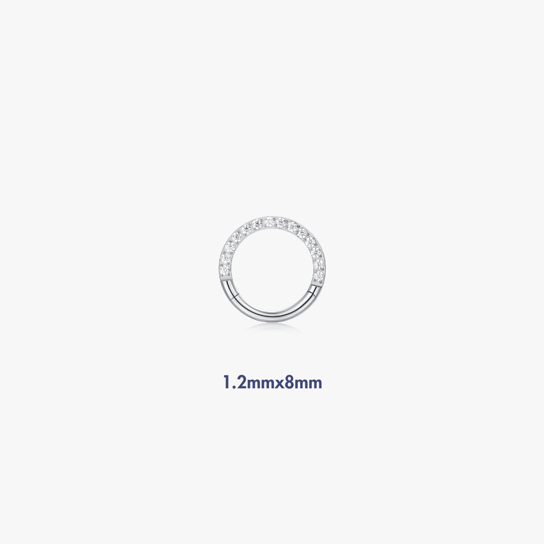 Pave Titanium Hoop (Single) - Flaire & Co.