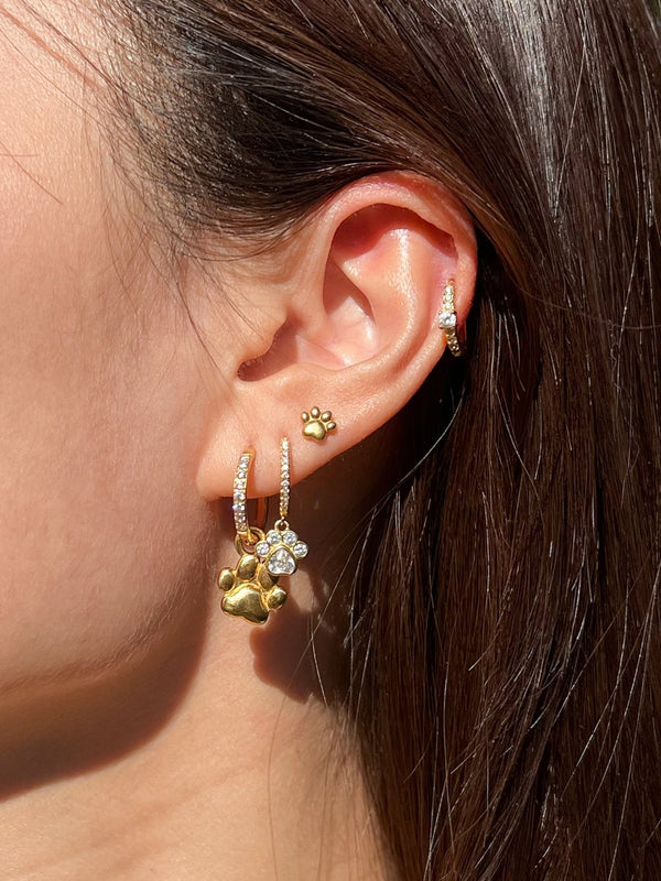 Paw Titanium Flat Back Stud (Single) (Pawsitive Change Collection) - Flaire & Co.