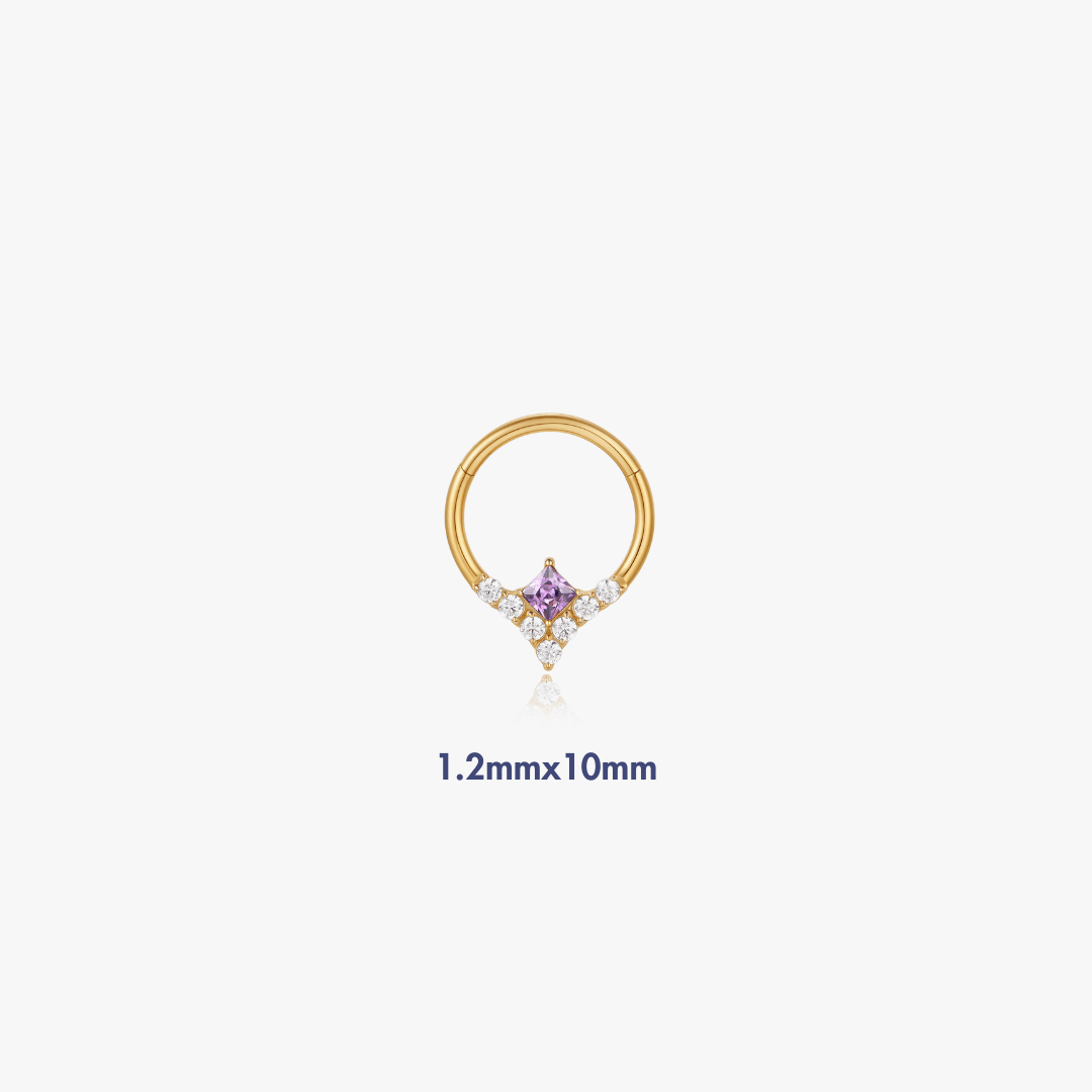 Purple Gem Lila Titanium Hoop (Single) - Flaire & Co.