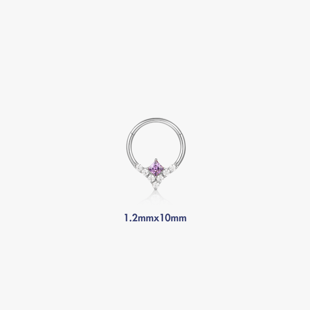Purple Gem Lila Titanium Hoop (Single) - Flaire & Co.