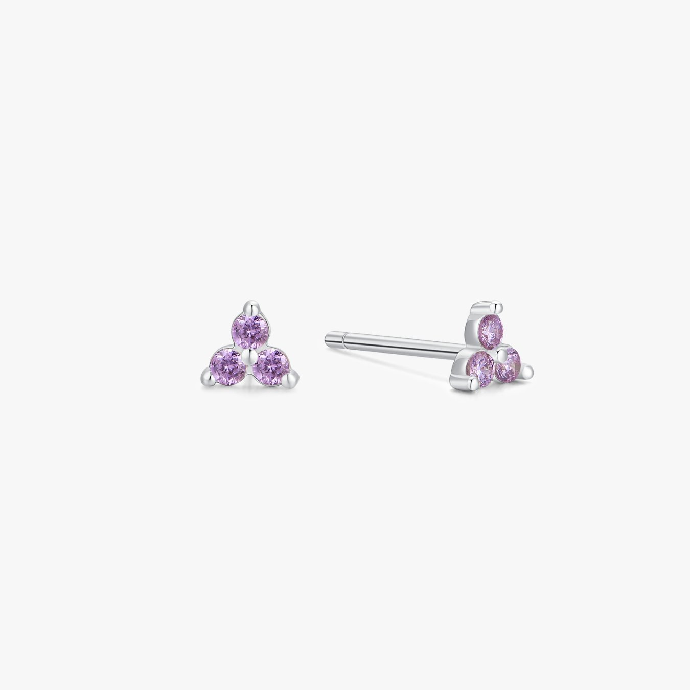 Purple Twinkle Sterling Studs in Silver - Flaire & Co.