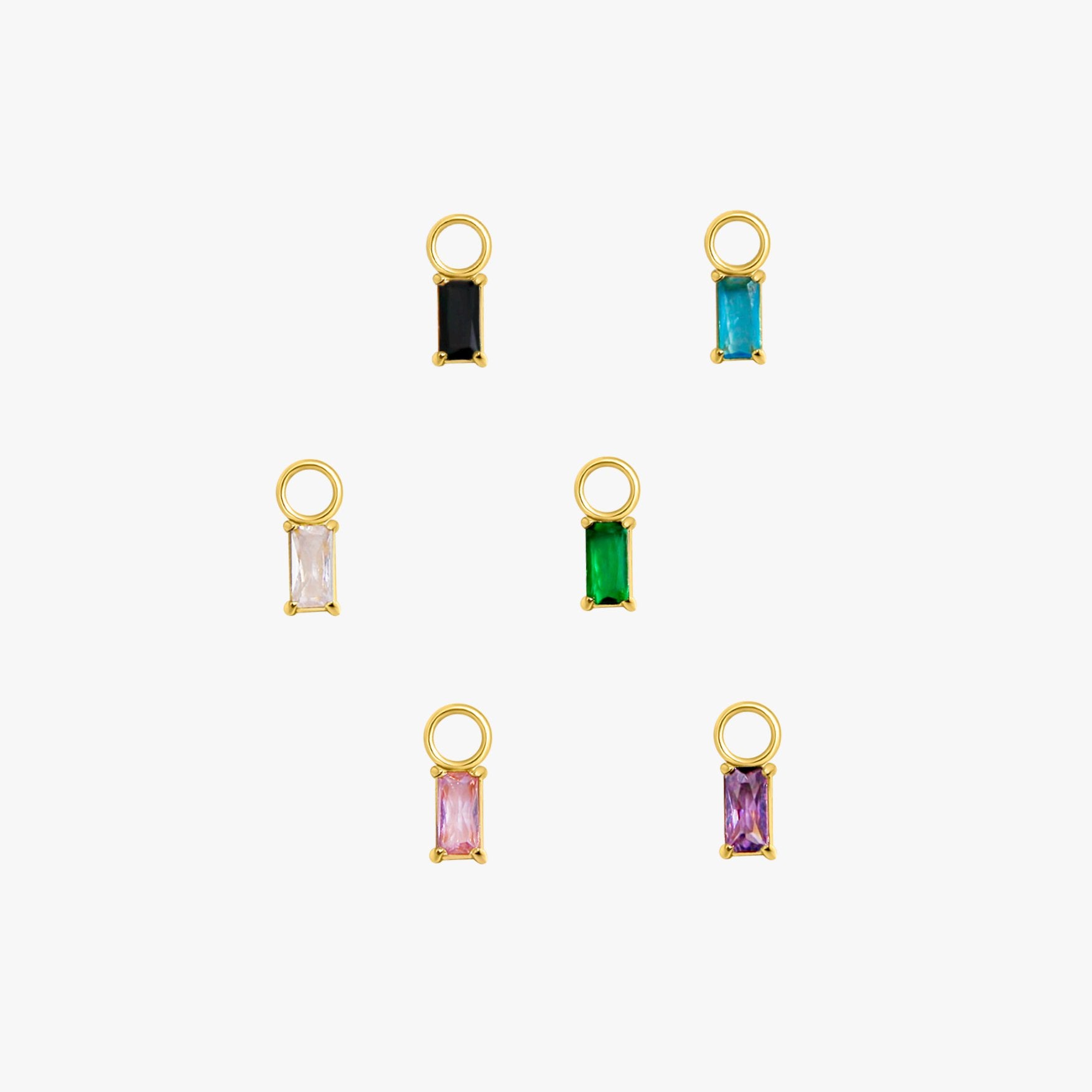 Rectangle Hoop Charms in Gold - Flaire & Co.