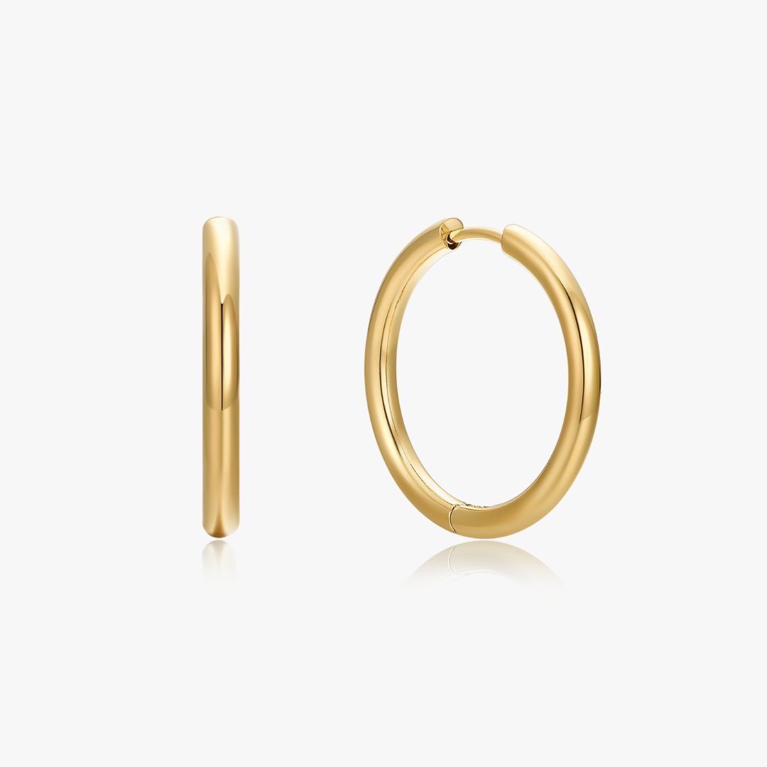 Regular Everyday Seamless Gold Hoops (2.5cm) - Flaire & Co.